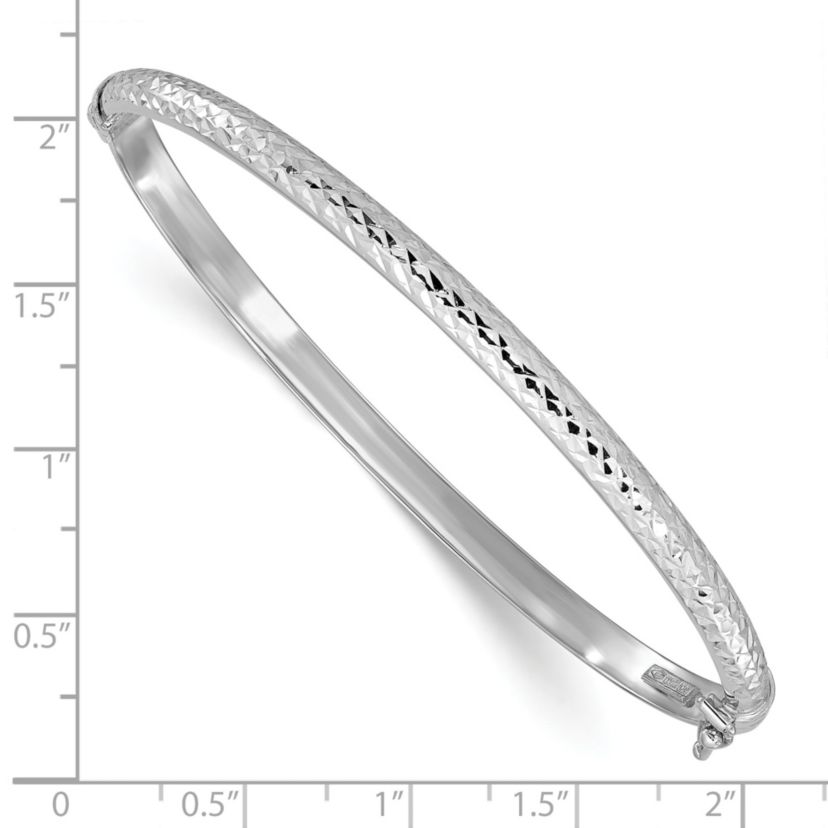 14K Diamond-cut 4mm Hinged Bangle