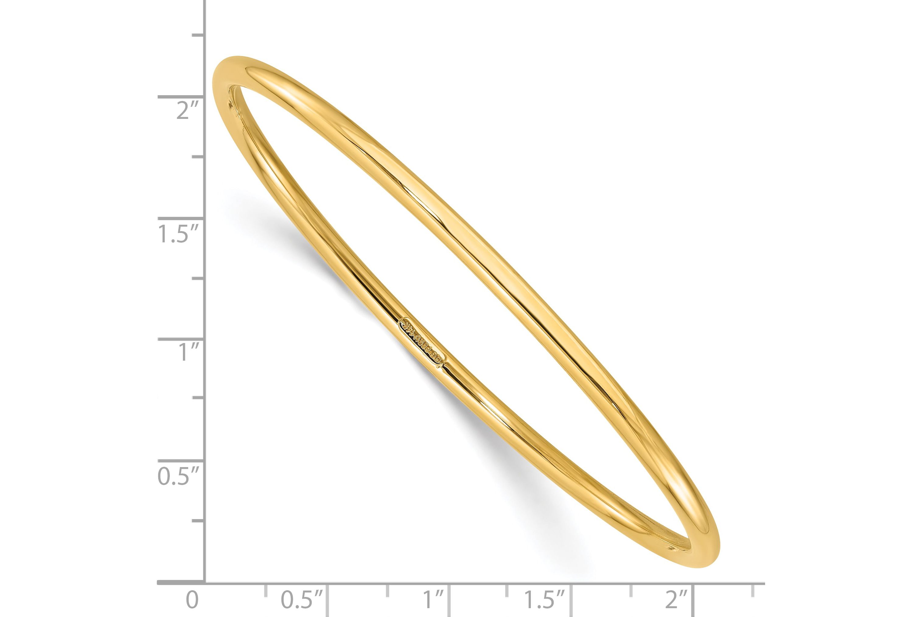 14K 3mm Polished Slip On Bangle