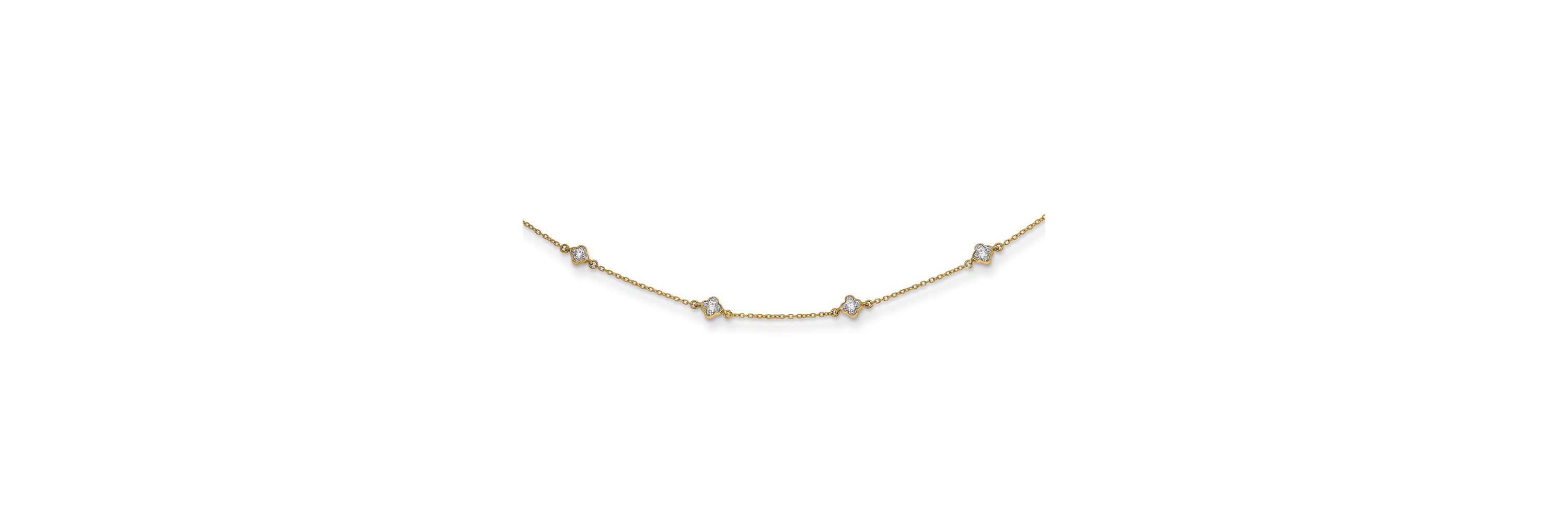Lab Created 1/2 ct. t.w. Lab Grown Diamond VS/SI GH, Multi Station Necklace in 14K Gold