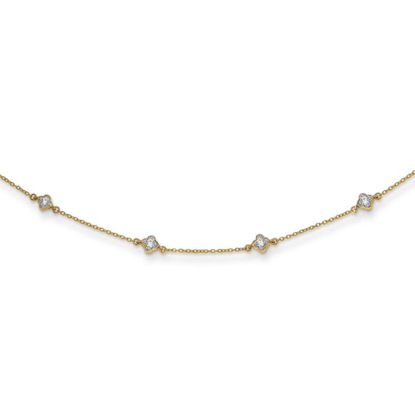 Lab Created 1/2 ct. t.w. Lab Grown Diamond VS/SI GH, Multi Station Necklace in 14K Gold
