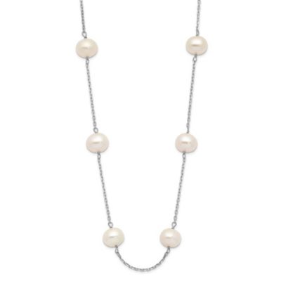 Belk & Co 14K White Gold 6-7mm White Round Freshwater Cultured Pearl 12-station Necklace