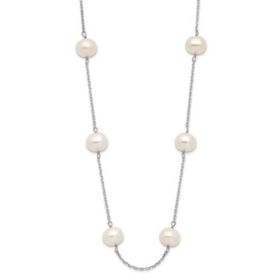 Belk & Co 14K White Gold 6-7mm White Round Freshwater Cultured Pearl 12-station Necklace -  540005811764589