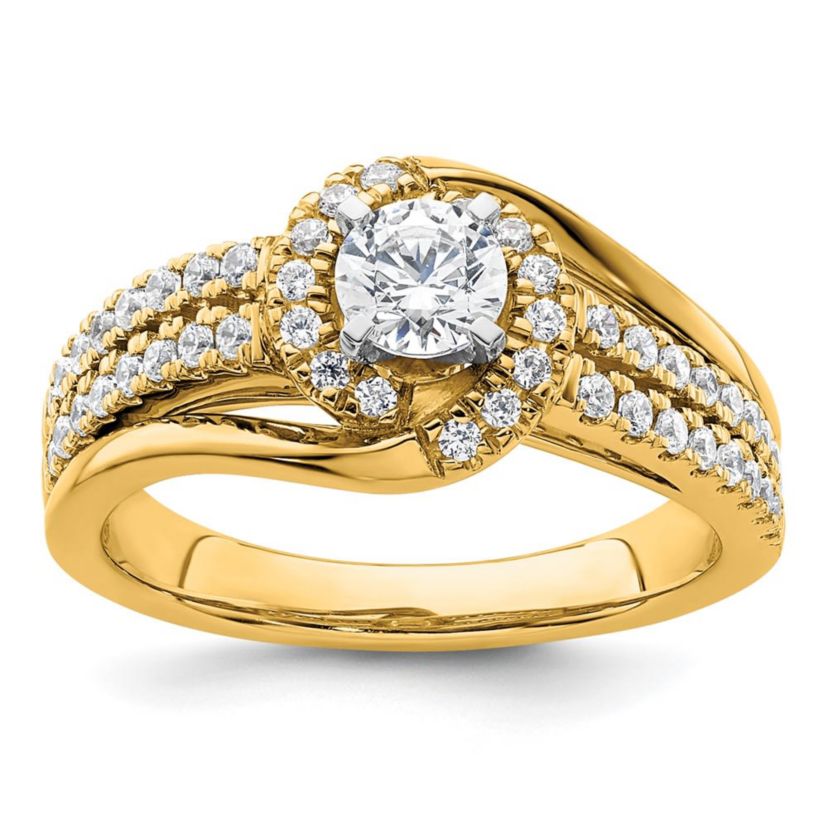 Lab Created 3/4 ct. t.w. Lab Grown Diamond VS/SI GH, Complete Engagement Ring 14K Yellow Gold