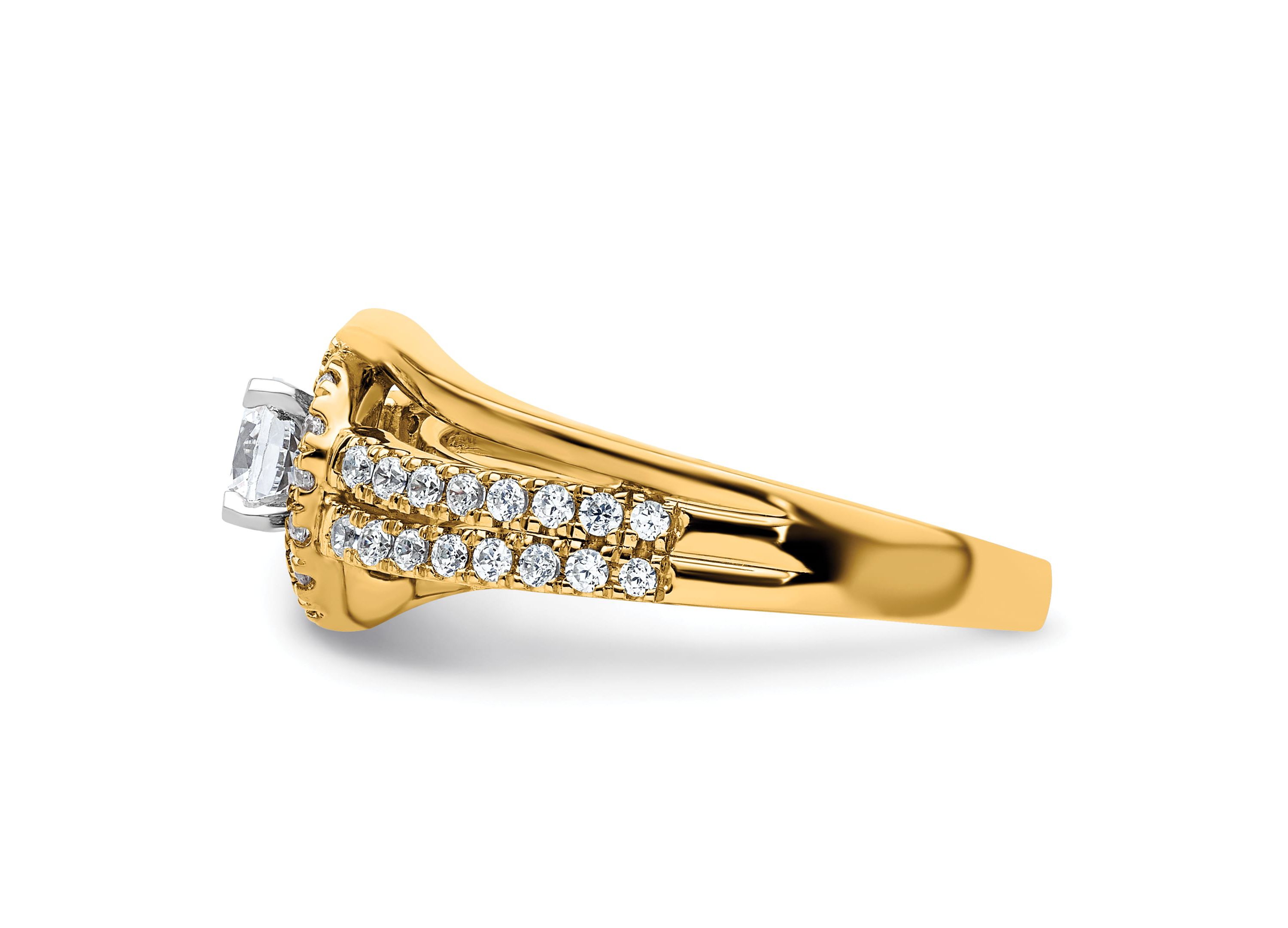 Lab Created 3/4 ct. t.w. Lab Grown Diamond VS/SI GH, Complete Engagement Ring 14K Yellow Gold