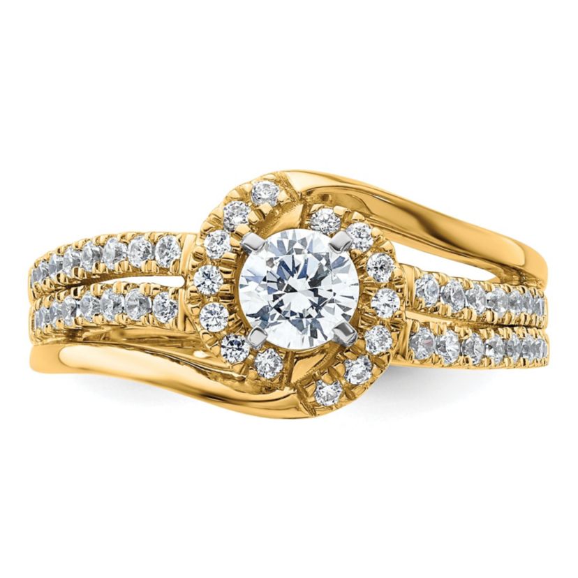 Lab Created 3/4 ct. t.w. Lab Grown Diamond VS/SI GH, Complete Engagement Ring 14K Yellow Gold