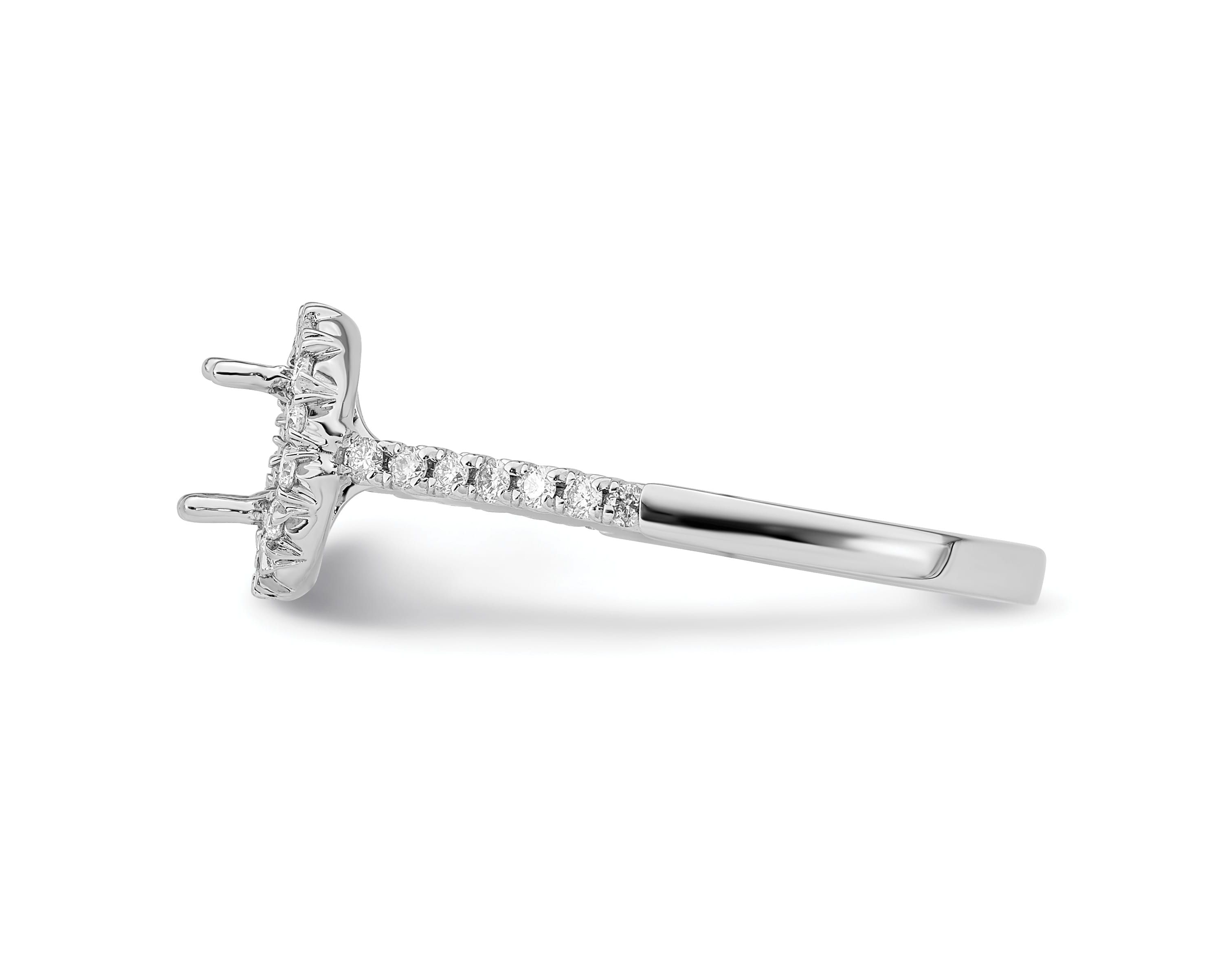 Lab Created 3/4 ct. t.w. Lab Grown Diamond VS/SI GH, Oval Halo Engagement Complete Ring in 14K White Gold