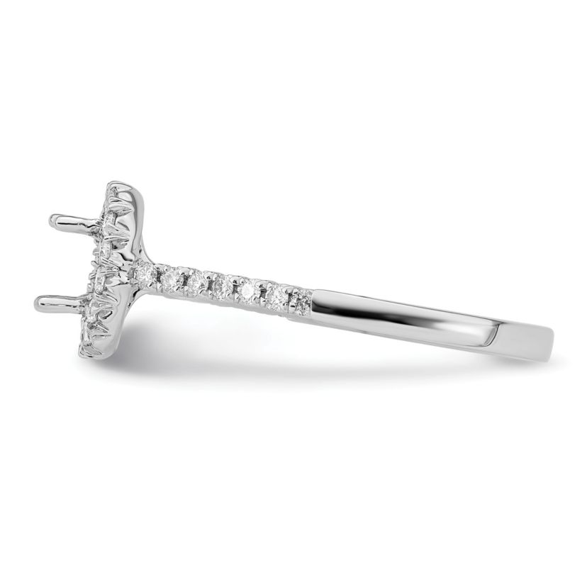 Lab Created 3/4 ct. t.w. Lab Grown Diamond VS/SI GH, Oval Halo Engagement Complete Ring in 14K White Gold