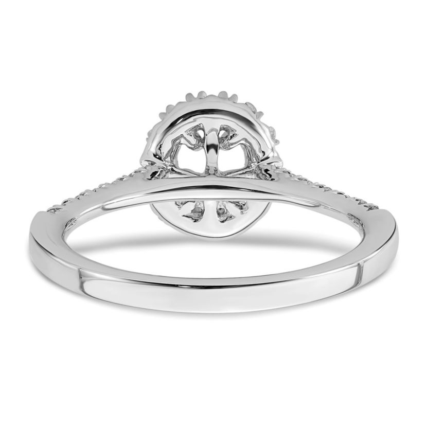 Lab Created 3/4 ct. t.w. Lab Grown Diamond VS/SI GH, Oval Halo Engagement Complete Ring in 14K White Gold
