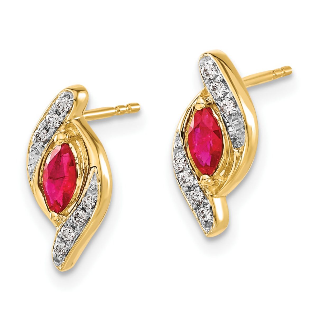 1/3 ct. t.w. Ruby and 0.07 ct. t.w. Diamond Earrings in 14K Gold