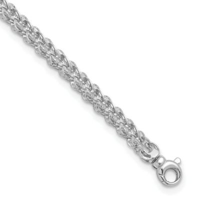 Belk & Co 14K White Gold Polished and Textured Fancy Chain Bracelet
