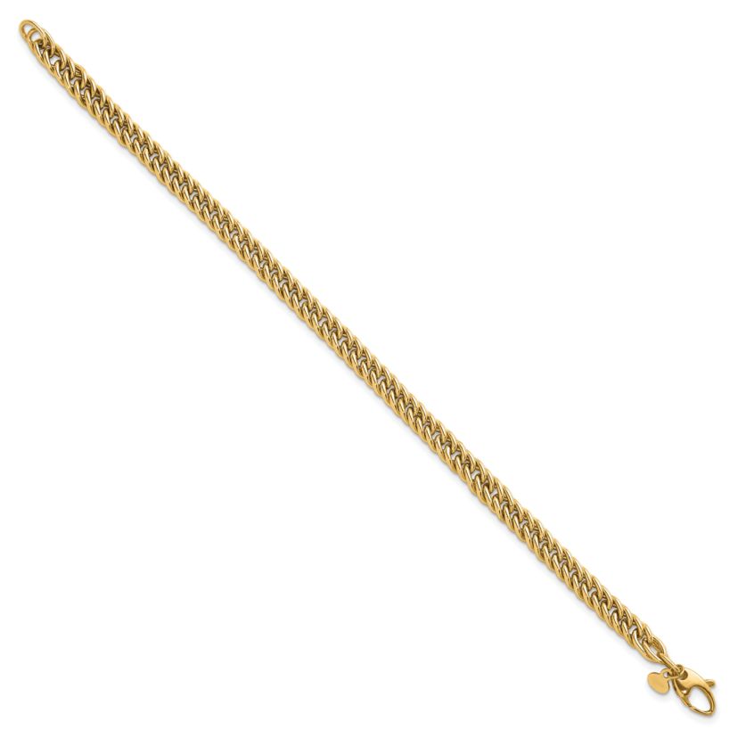 14K Yellow Gold Polished 5.5mm Solid Fancy Link Bracelet