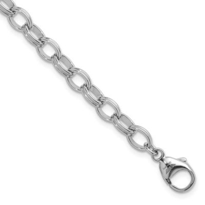 Belk & Co Sterling Silver Rhodium-plated 6.5mm Oval Link 7.5-inch Bracelet