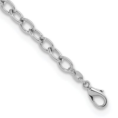 Belk & Co Sterling Silver Rhodium-plated 6mm Oval Link 7.5-inch Bracelet