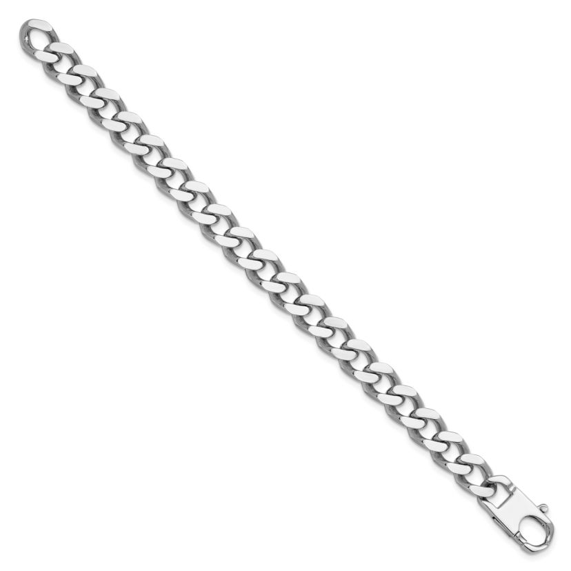 Sterling Silver Rhodium-plated Polished 10.0mm Curb 20-inch Chain Necklace