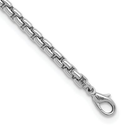 Belk & Co Sterling Silver Rhodium-plated 6.0mm Box 8-inch Chain Bracelet