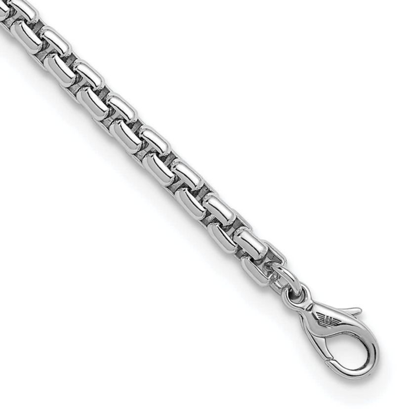 Sterling Silver Rhodium-plated 6.0mm Box 8-inch Chain Bracelet