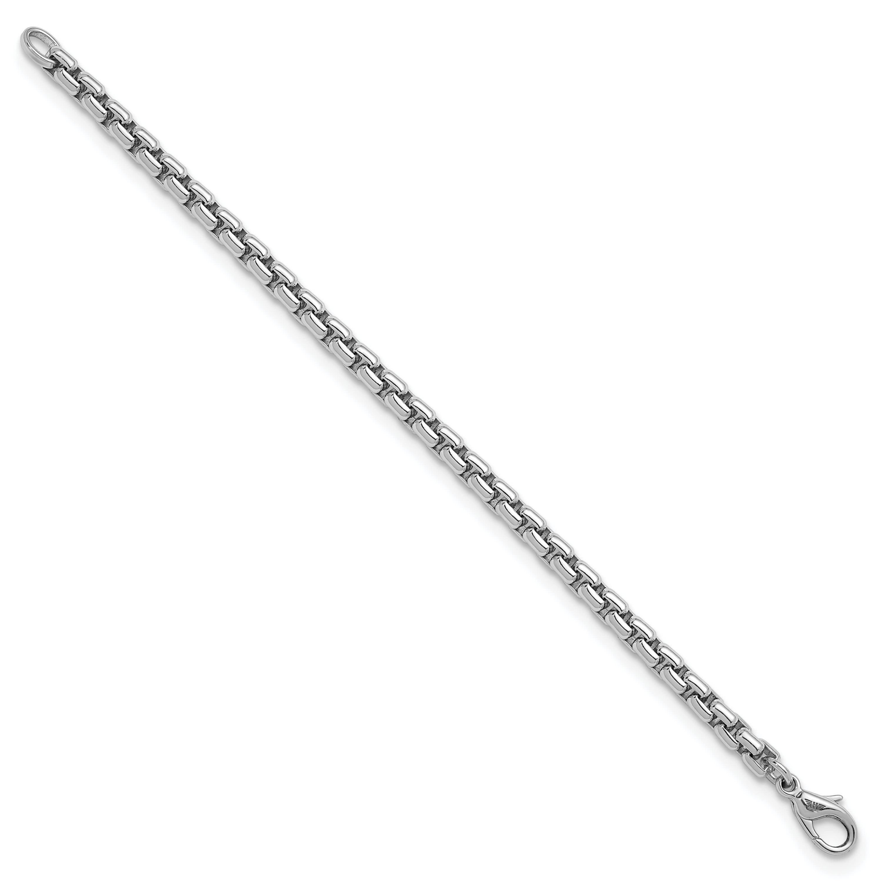 Sterling Silver Rhodium-plated 6.0mm Box 8-inch Chain Bracelet