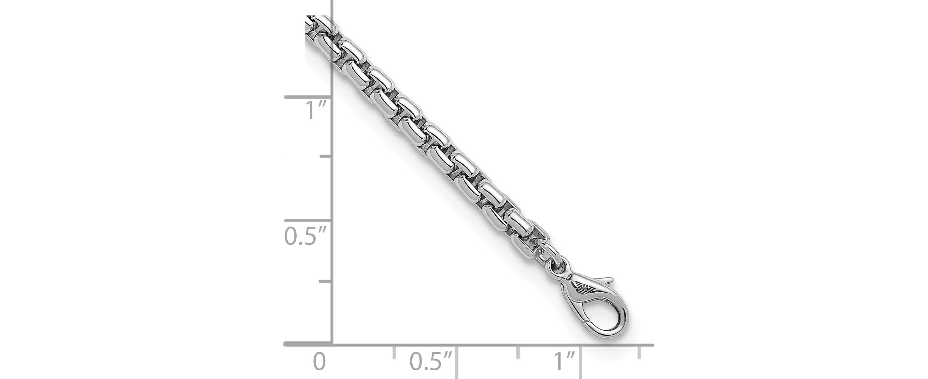 Sterling Silver Rhodium-plated 6.0mm Box 8-inch Chain Bracelet