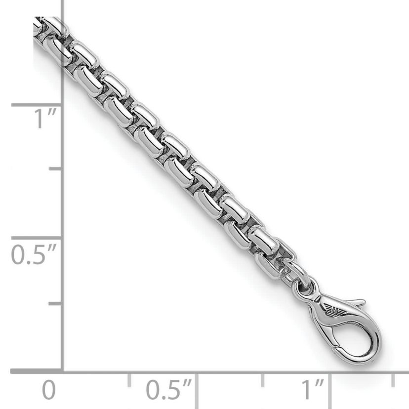 Sterling Silver Rhodium-plated 6.0mm Box 8-inch Chain Bracelet
