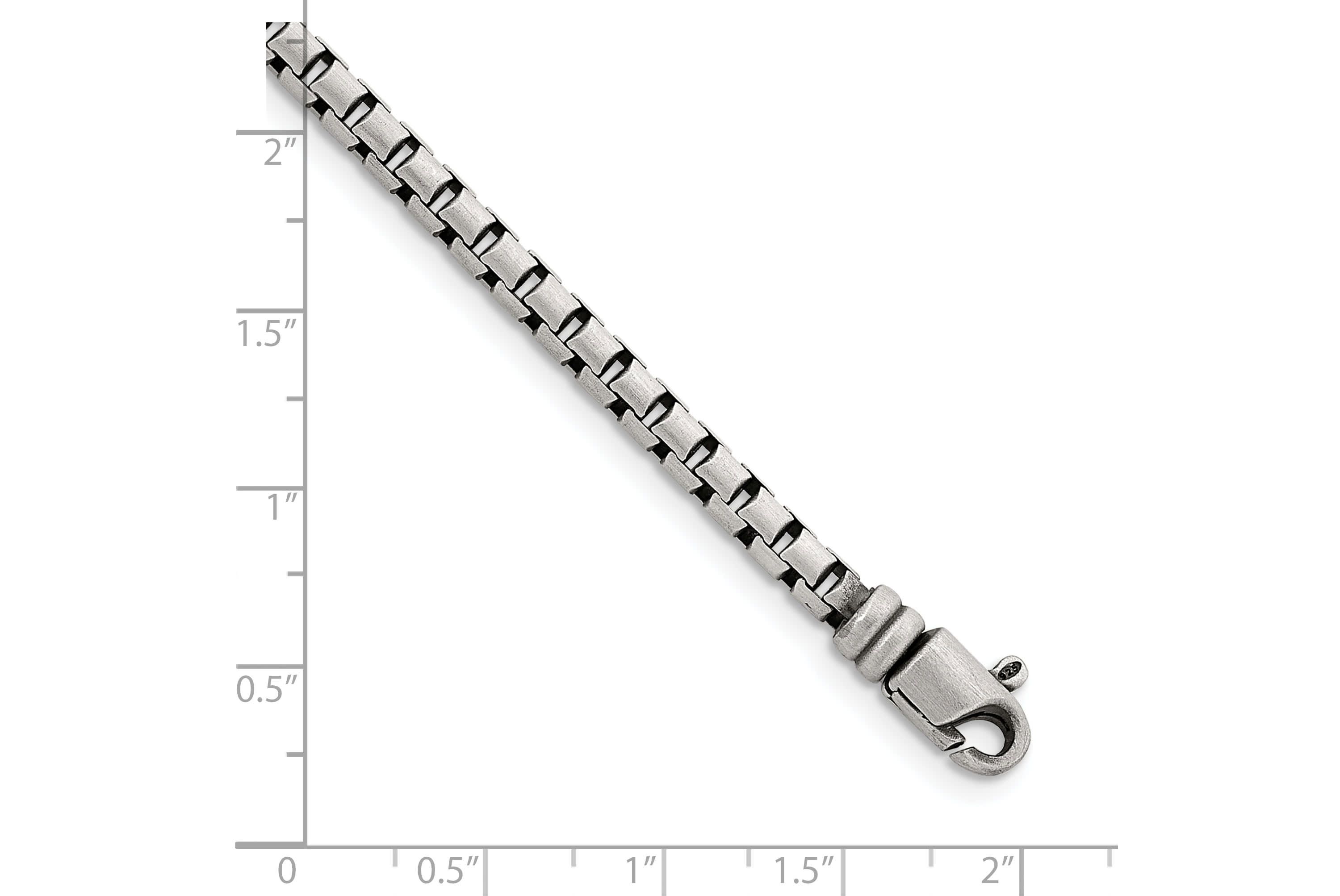 Sterling Silver Antiqued and Satin 4.0mm Box 18-inch Chain Necklace