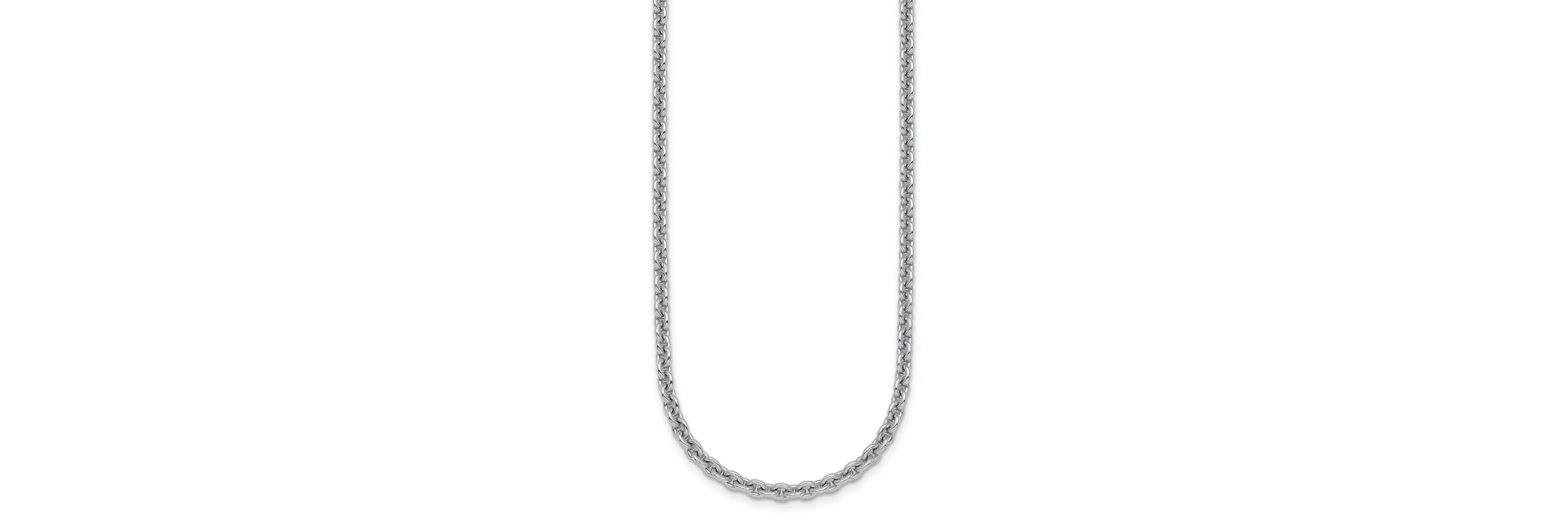 Sterling Silver Rhodium-plated 3.1mm Rolo 18-inch Chain Necklace