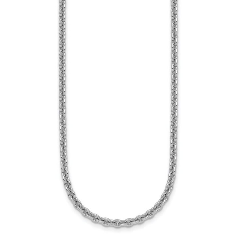 Sterling Silver Rhodium-plated 3.1mm Rolo 18-inch Chain Necklace