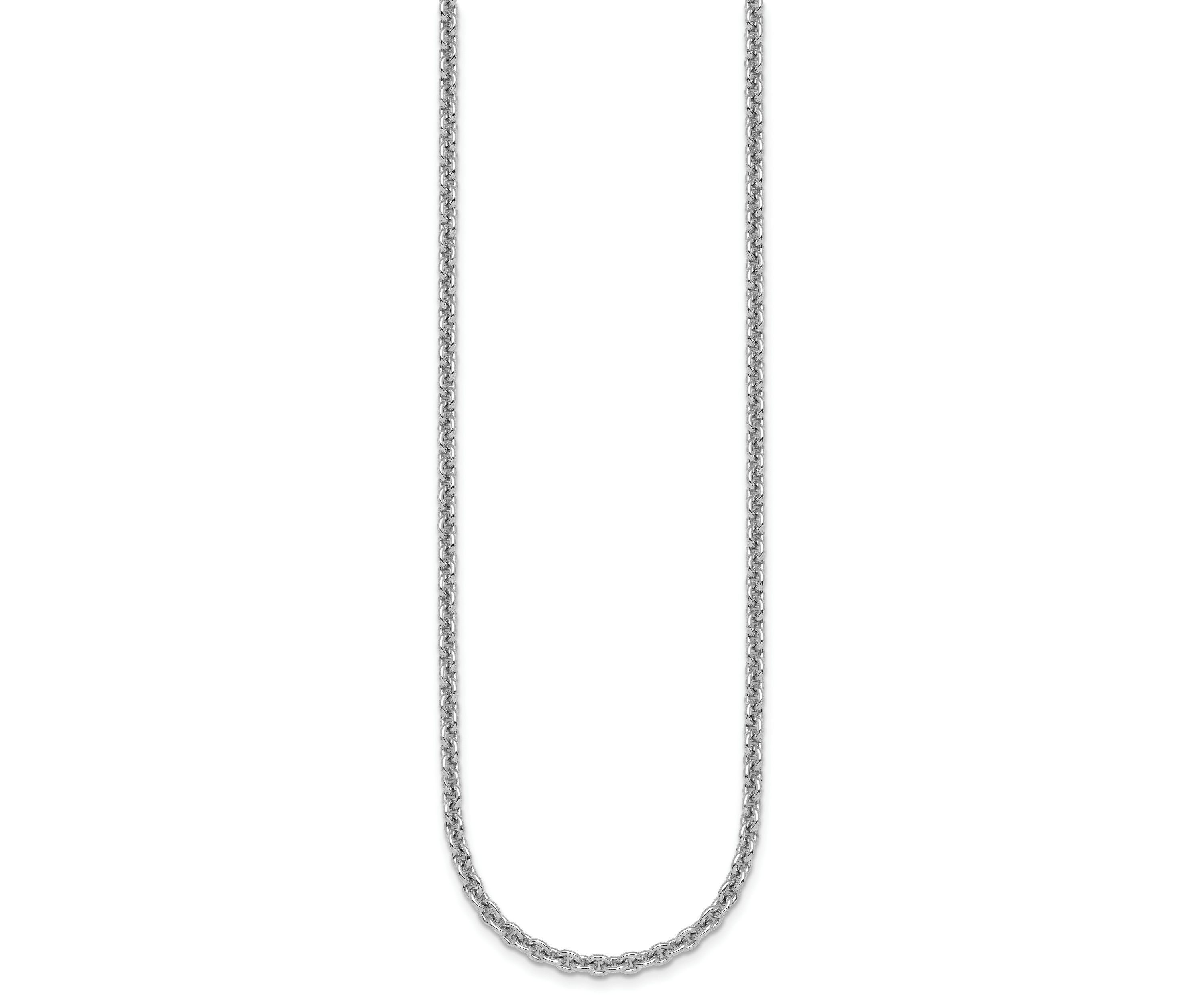 Sterling Silver Rhodium-plated 3.1mm Rolo 18-inch Chain Necklace