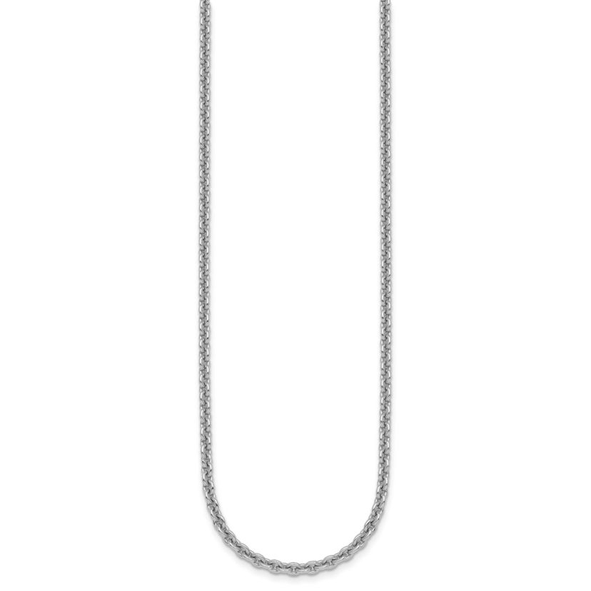 Sterling Silver Rhodium-plated 3.1mm Rolo 18-inch Chain Necklace