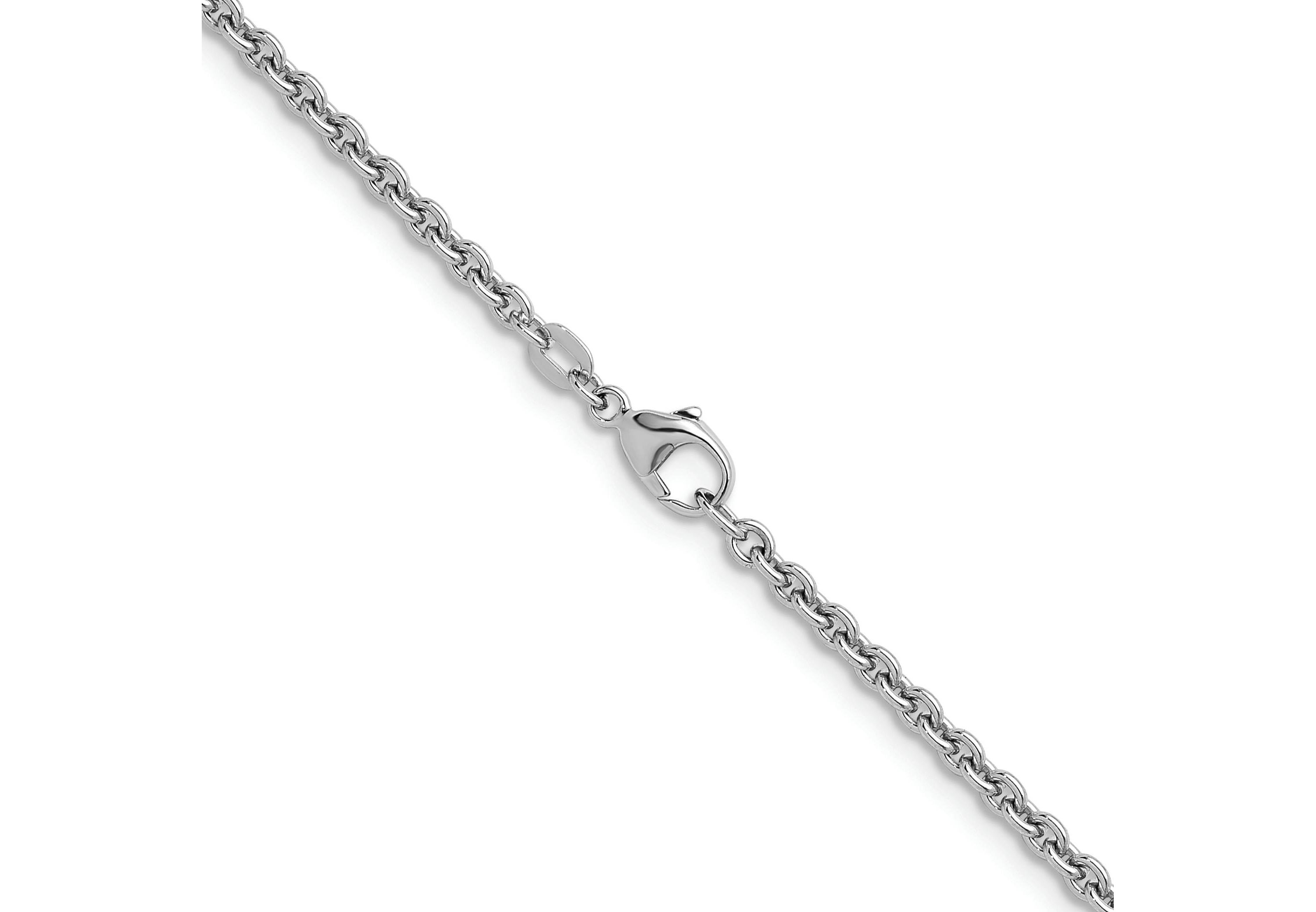 Sterling Silver Rhodium-plated 3.1mm Rolo 18-inch Chain Necklace
