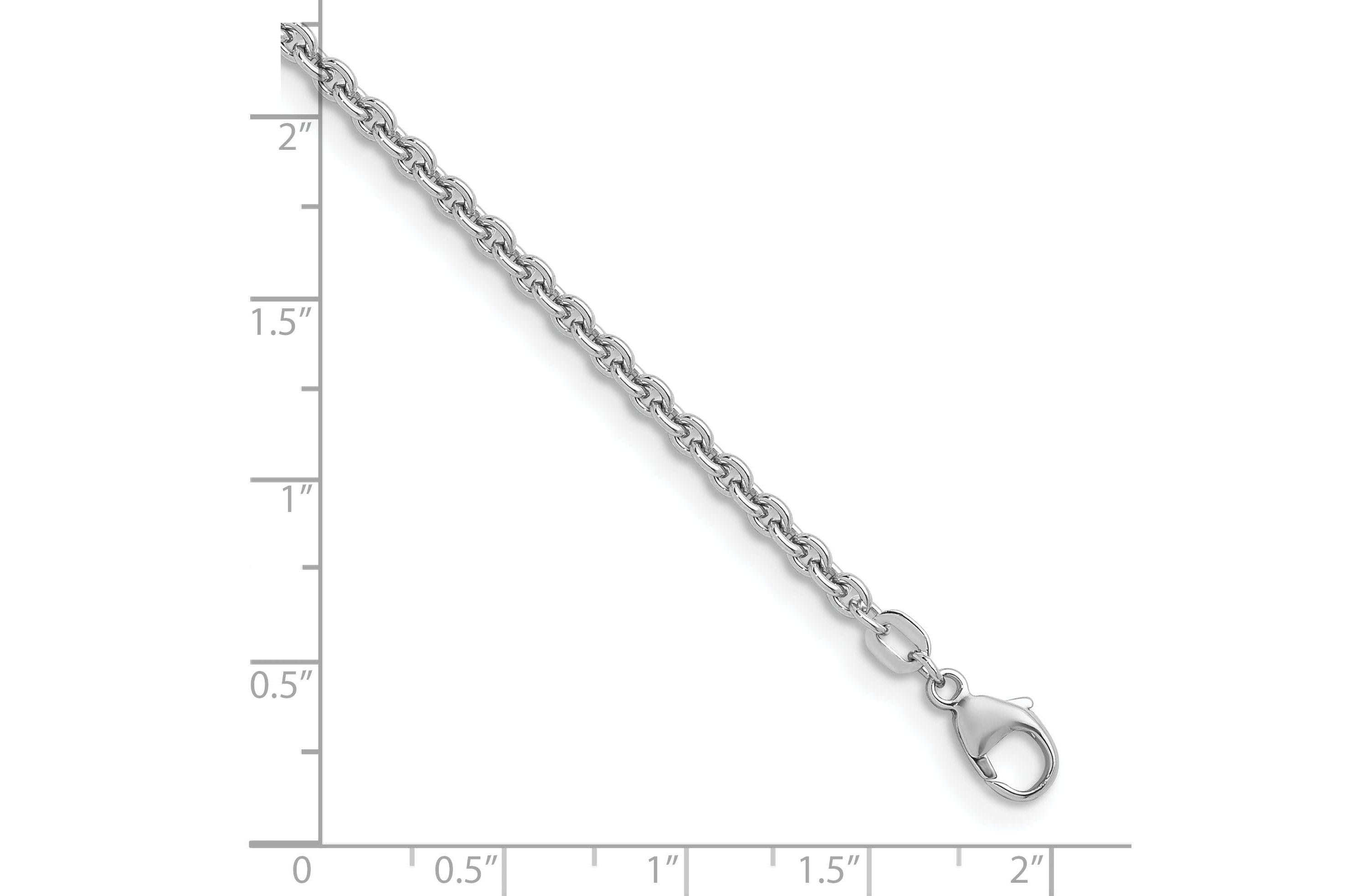 Sterling Silver Rhodium-plated 3.1mm Rolo 18-inch Chain Necklace
