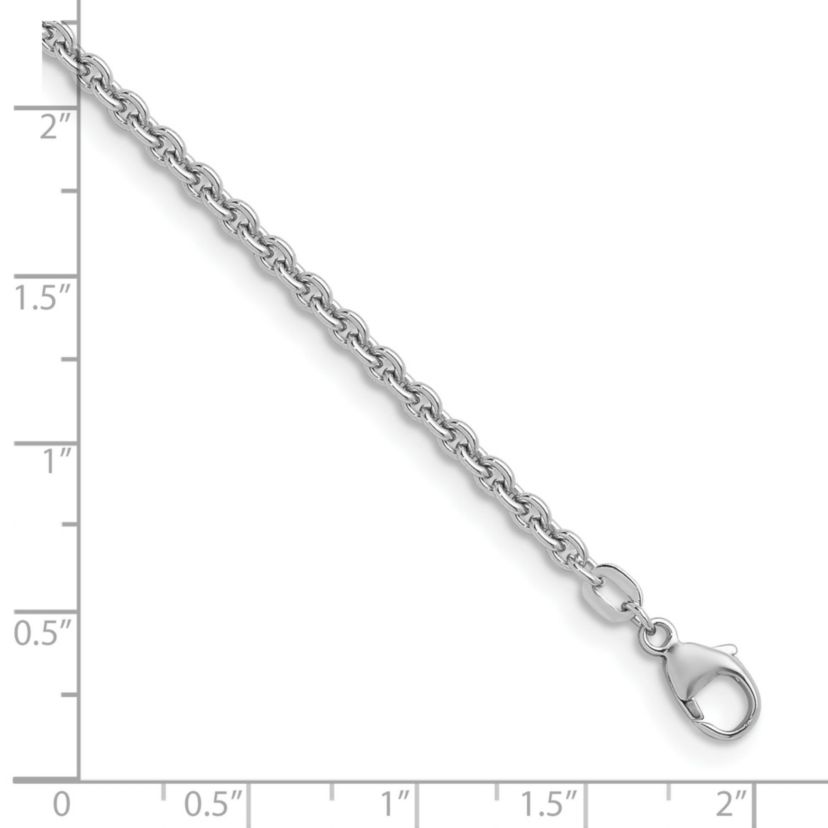 Sterling Silver Rhodium-plated 3.1mm Rolo 18-inch Chain Necklace