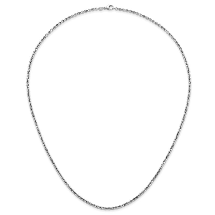 Sterling Silver Rhodium-plated 3.1mm Rolo 18-inch Chain Necklace
