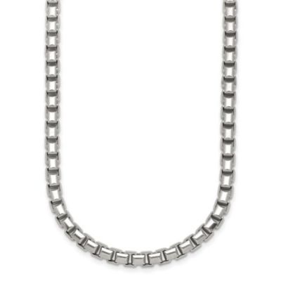 Belk & Co Sterling Silver Rhodium-plated Polished 5.0mm Box 24-inch Chain Necklace, White, 18 in