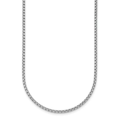 Belk & Co Sterling Silver Rhodium-plated Polished 2.0mm Box 20-inch Chain Necklace, White, 18 in