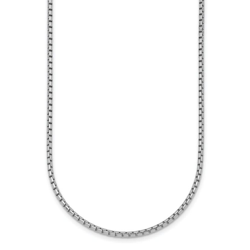 Sterling Silver Rhodium-plated Polished 2.0mm Box 20-inch Chain Necklace