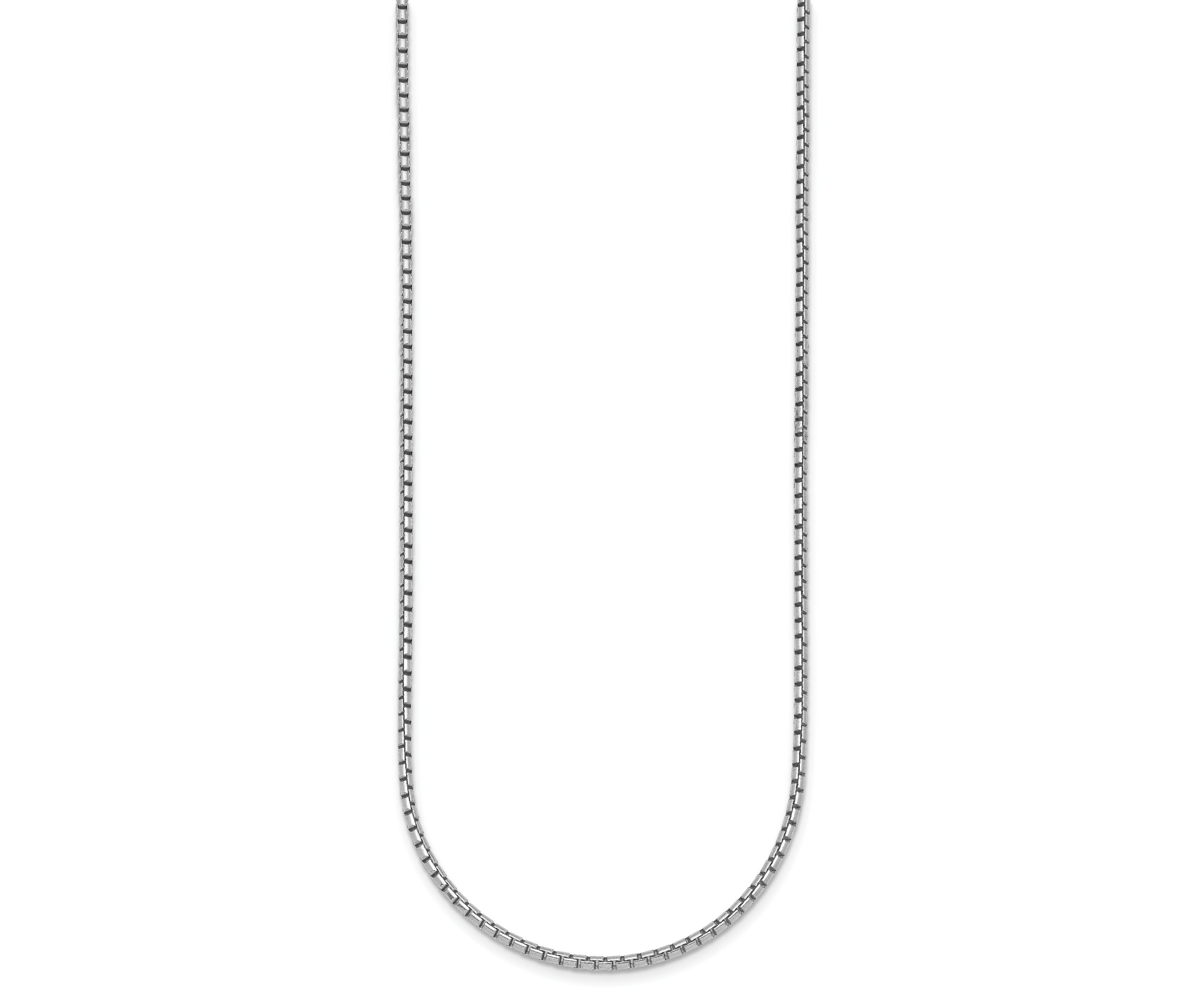 Sterling Silver Rhodium-plated Polished 2.0mm Box 20-inch Chain Necklace