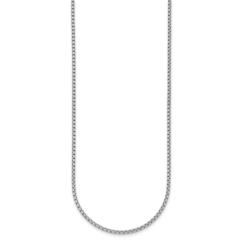 Sterling Silver Rhodium-plated Polished 2.0mm Box 20-inch Chain Necklace