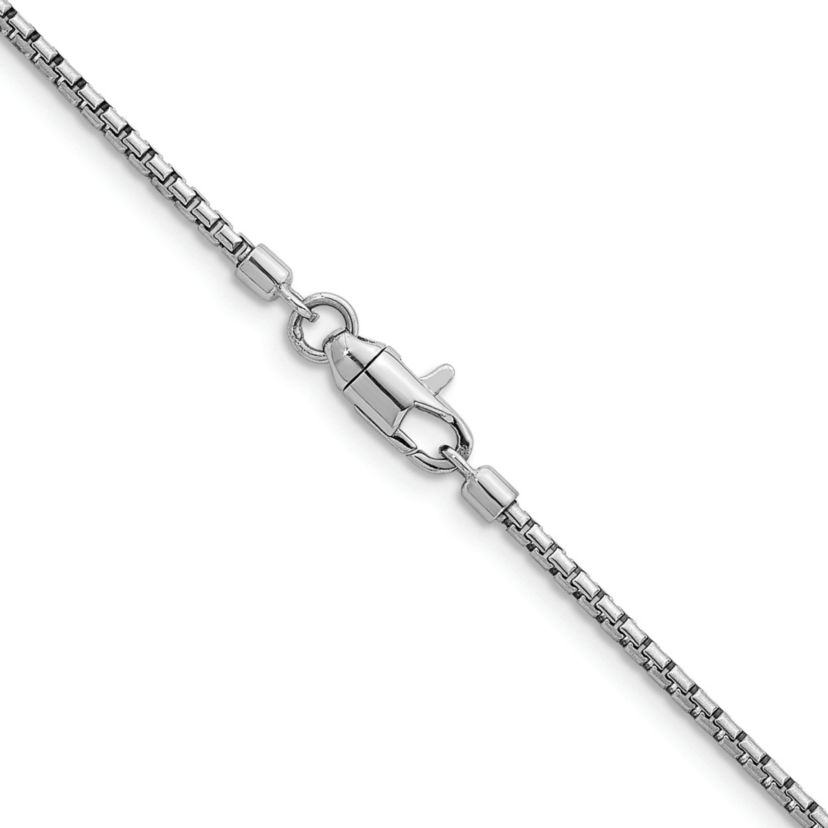 Sterling Silver Rhodium-plated Polished 2.0mm Box 20-inch Chain Necklace