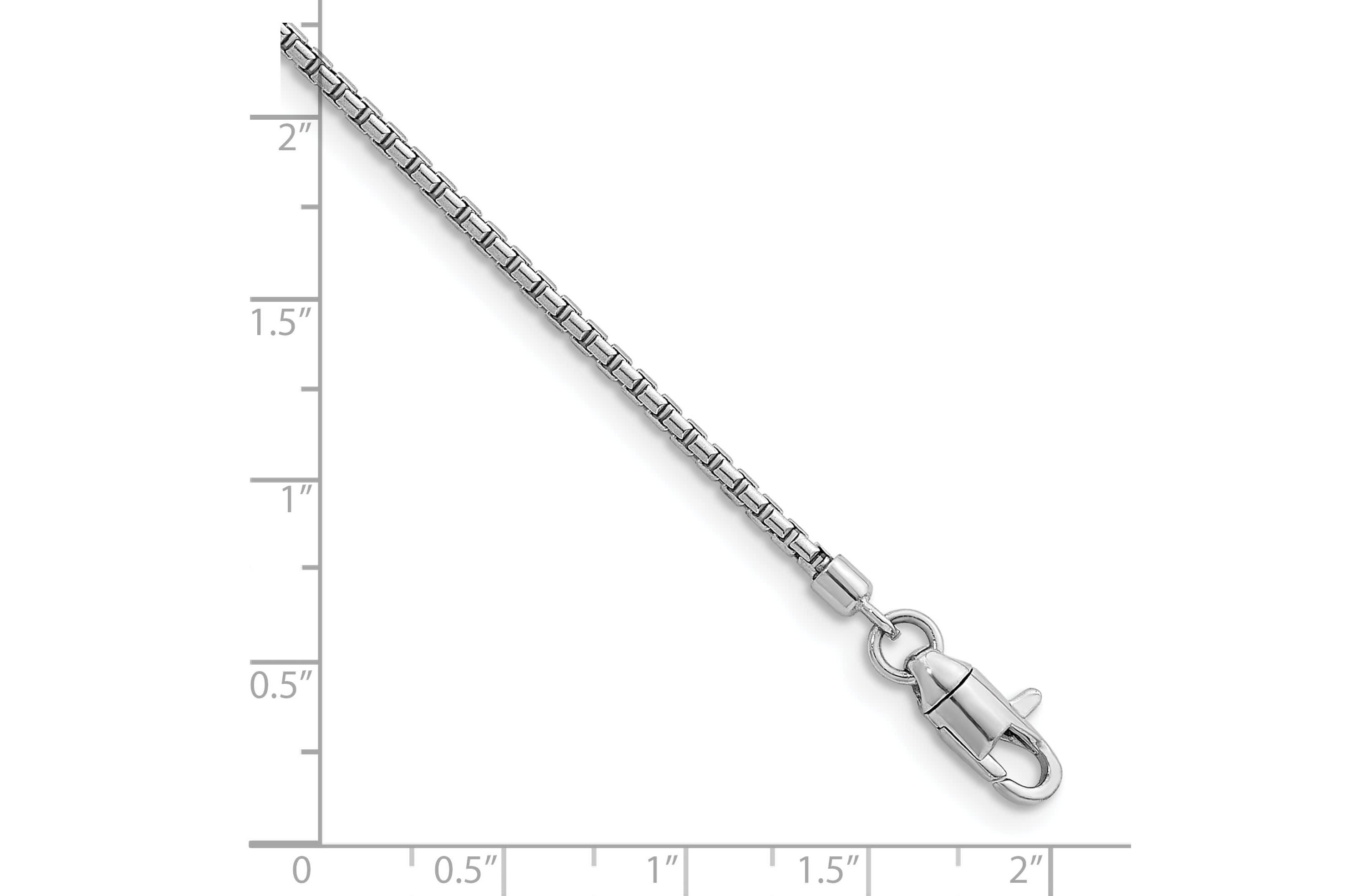 Sterling Silver Rhodium-plated Polished 2.0mm Box 20-inch Chain Necklace