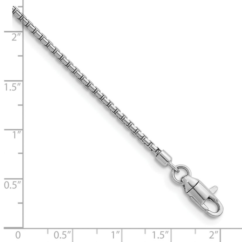 Sterling Silver Rhodium-plated Polished 2.0mm Box 20-inch Chain Necklace