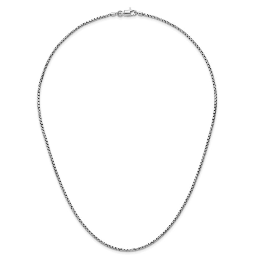 Sterling Silver Rhodium-plated Polished 2.0mm Box 20-inch Chain Necklace