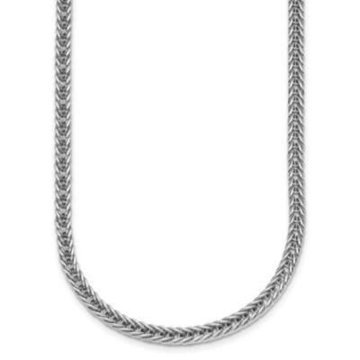 Belk & Co Sterling Silver Rhodium-plated Polished 4.0mm Franco 30-inch Chain Necklace, White, 30 in