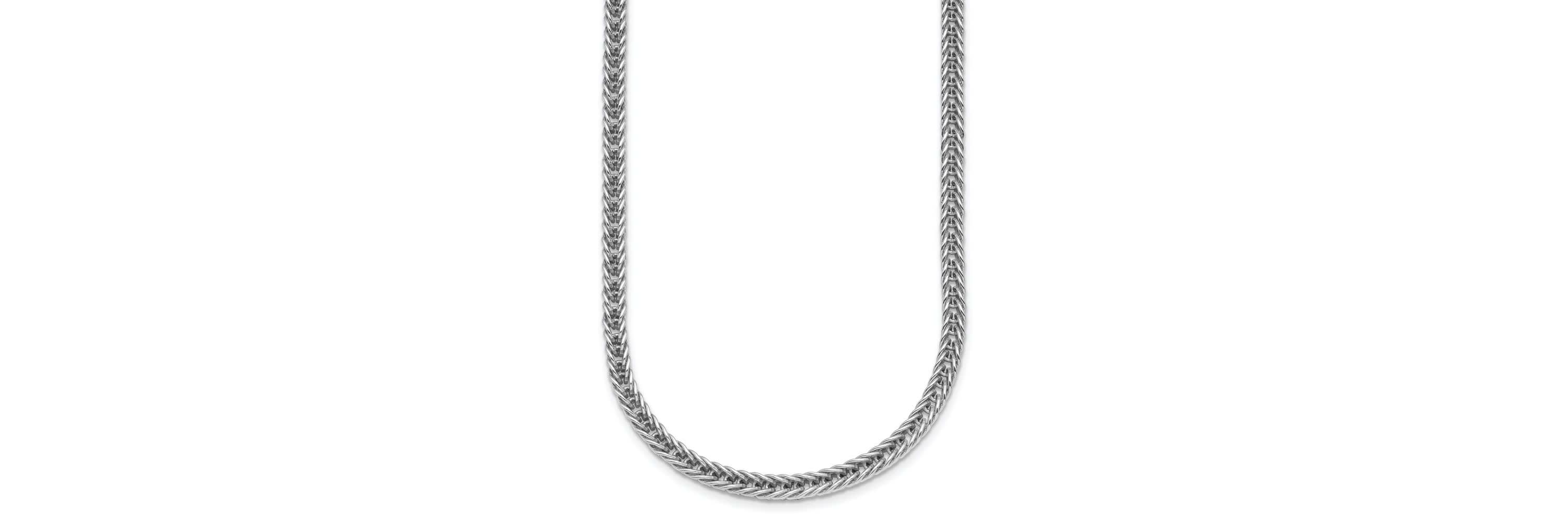 Sterling Silver Rhodium-plated Polished 4.0mm Franco 30-inch Chain Necklace