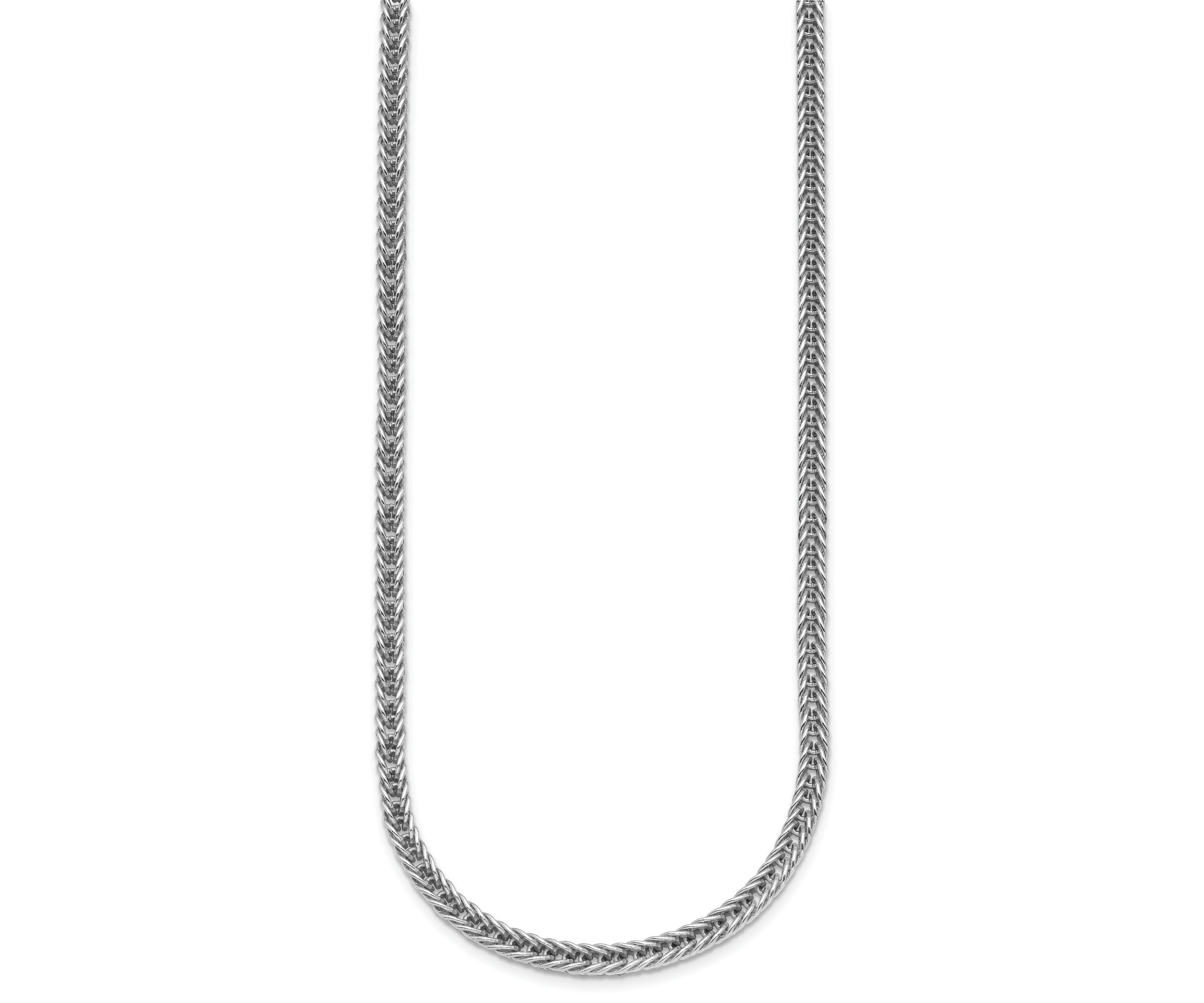 Sterling Silver Rhodium-plated Polished 4.0mm Franco 30-inch Chain Necklace