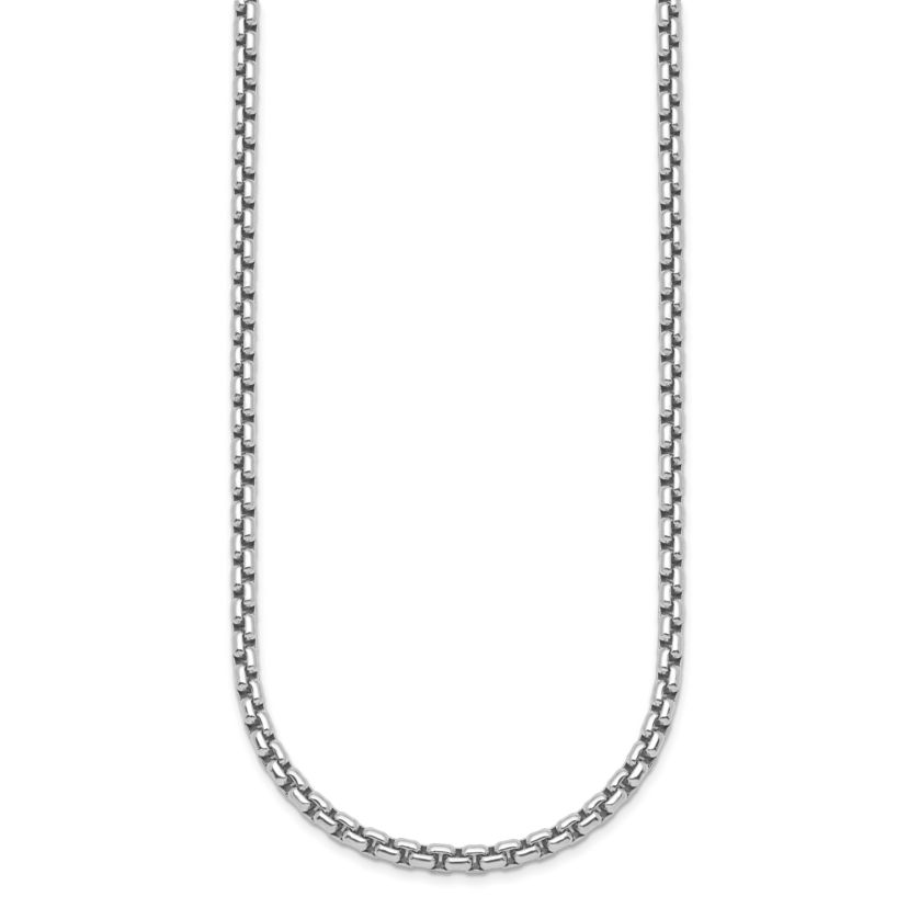 Sterling Silver Rhodium-plated 4.0mm Box 30-inch Chain Necklace