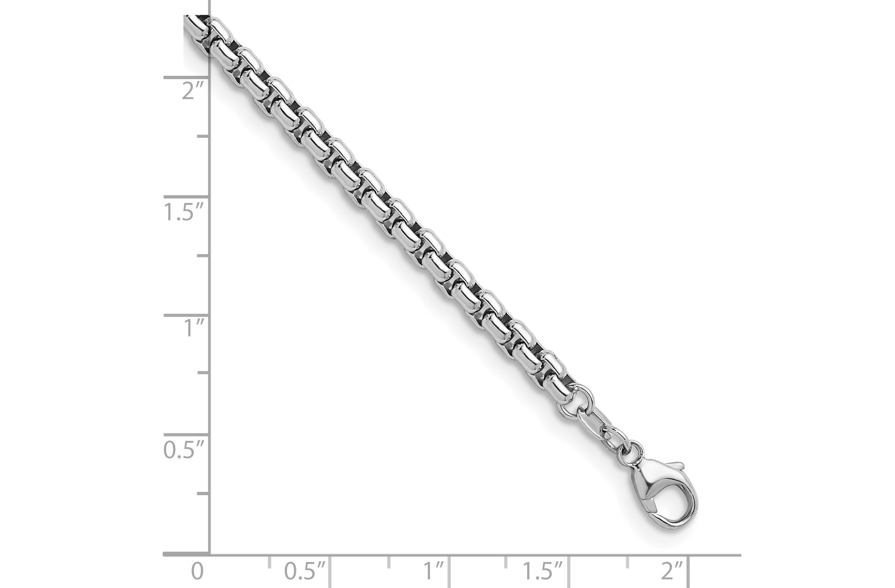 Sterling Silver Rhodium-plated 4.0mm Box 30-inch Chain Necklace