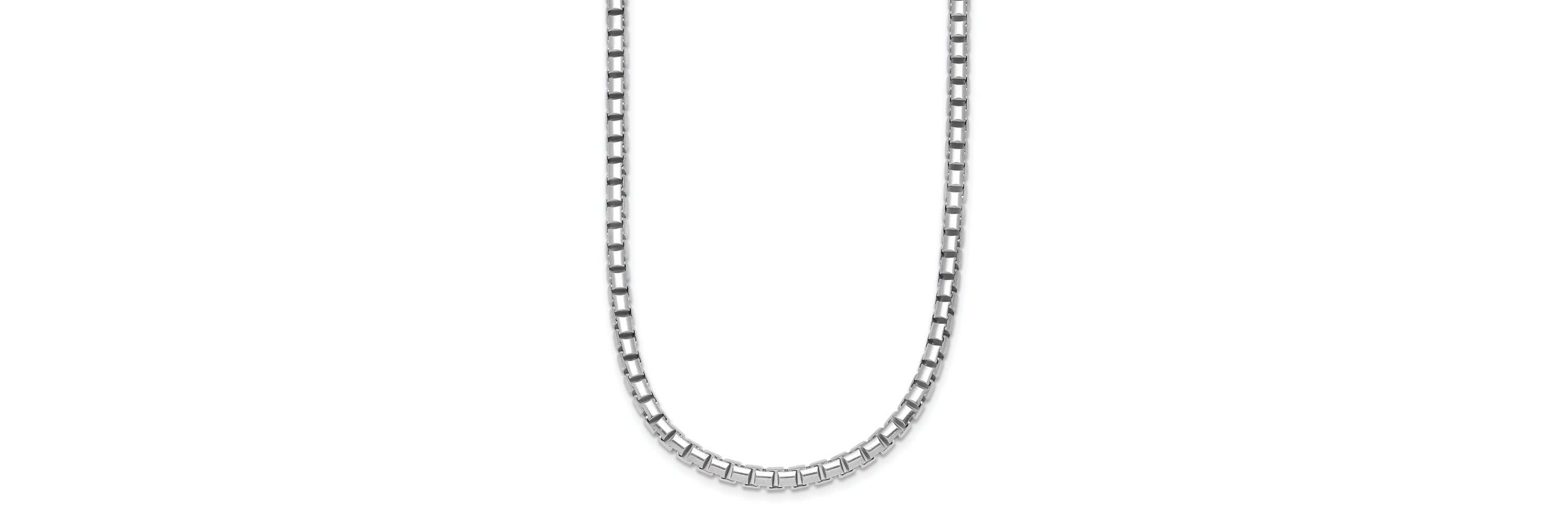 Sterling Silver Rhodium-plated Polished 4mm Box 16-inch Chain Necklace