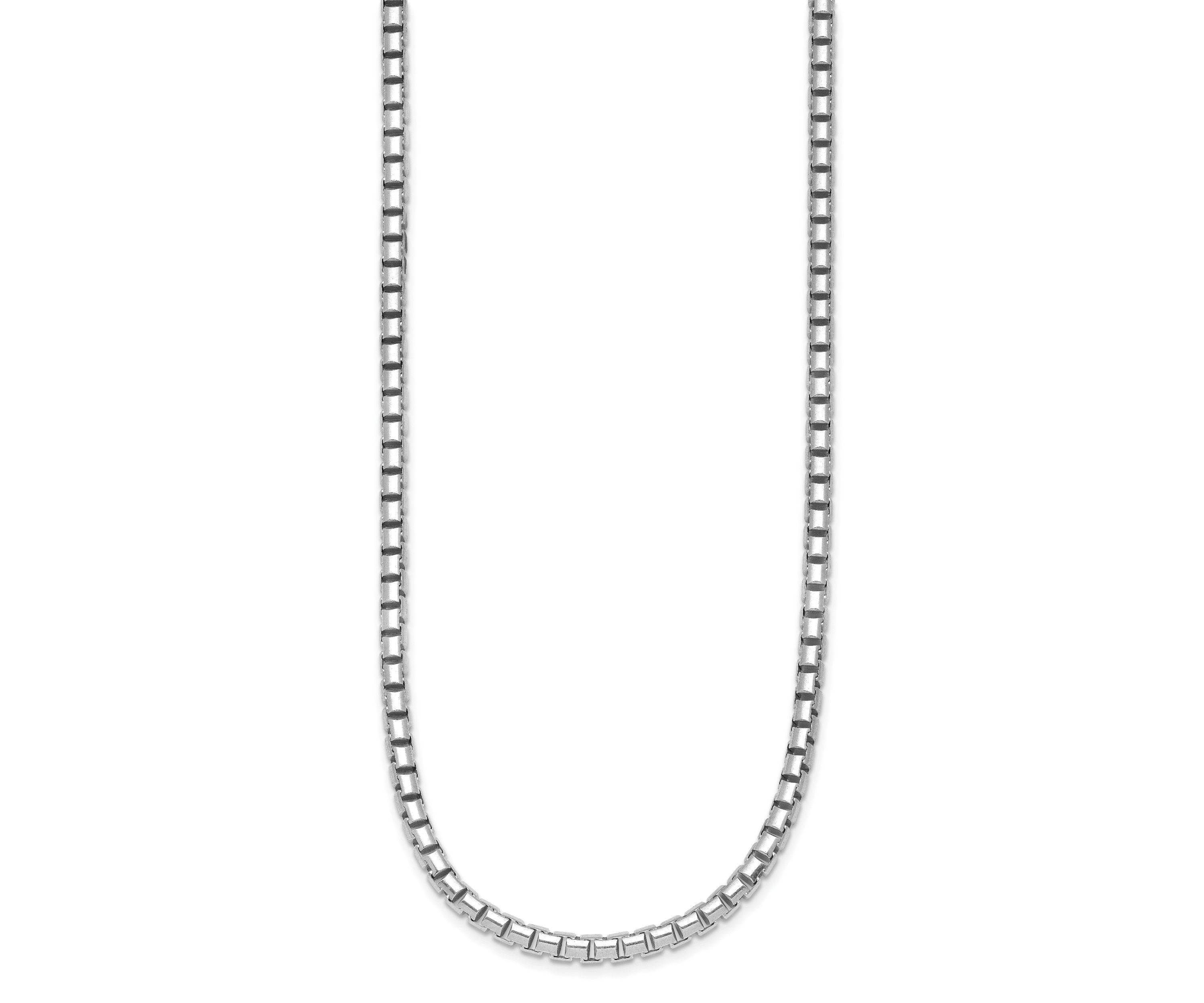 Sterling Silver Rhodium-plated Polished 4mm Box 16-inch Chain Necklace