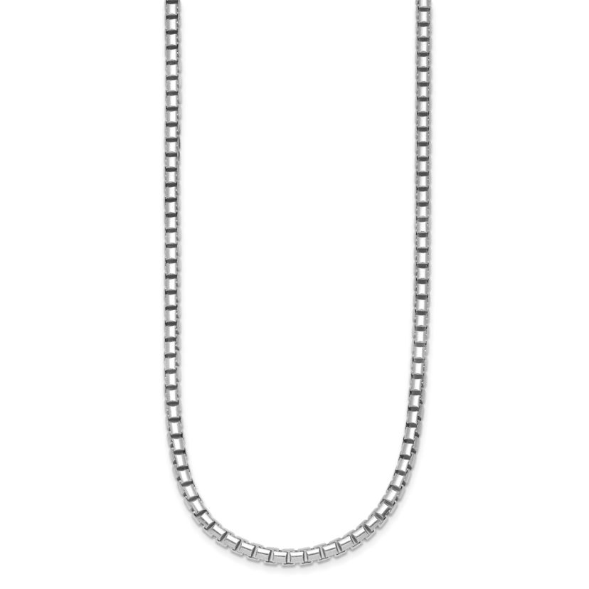 Sterling Silver Rhodium-plated Polished 4mm Box 16-inch Chain Necklace