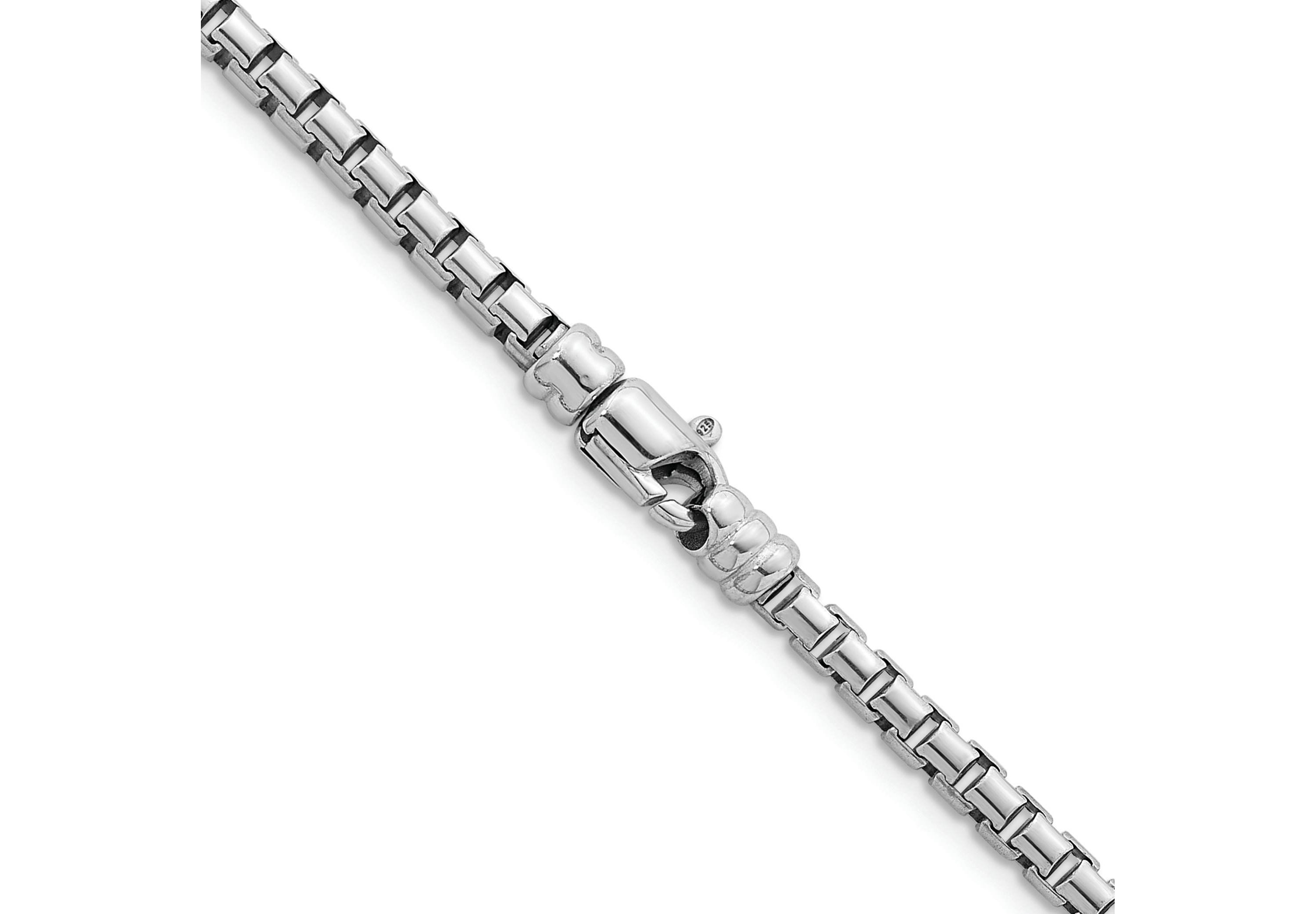Sterling Silver Rhodium-plated Polished 4mm Box 16-inch Chain Necklace